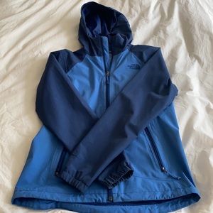 Blue North Face rain coat. Size small.